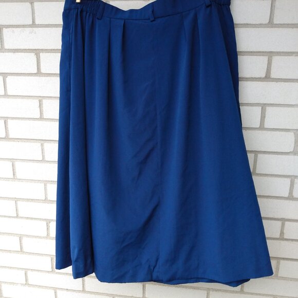 Vintage Plus Size Blue Skirt 36" to 38" Waist Pockets Button Front - Picture 5 of 10
